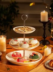 Elegant 3 Tier Cupcake Stand – White Porcelain Dessert Stand