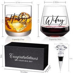 Couple Gifts for Wedding Engagement, Mr and Mrs Gift, Bridal WifeyHubby-3pcs