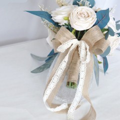 Peacock Blue Bouquet Silk Fake Flowers Bridal Drop Shape Wedding Supplies Decor