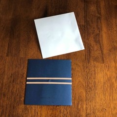 Dark Blue, Navy Laser Cut Flowers Gold Silk Tie Square Wedding Invitation Cards