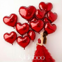 15Pcs Heart Balloons Helium 18 Inch Heart Shaped Foil Balloons for Red