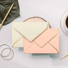 Invitation Envelopes, 60-Pack 4×6 Envelopes for Invitations, Gold Foil Border…