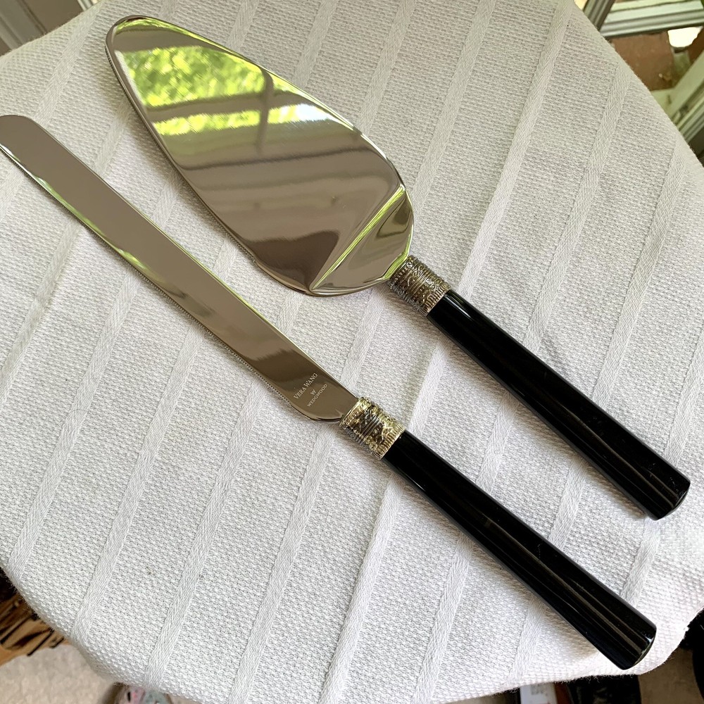 Vera Wang by Wedgwood «With Love» Black Cake Knife & Server Great Wedding Gift