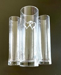 Wedding 3 Piece Unity Sand Ceremony Set Etched Glass Vases Couples Anniversary