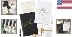 Classic White & Black Wedding Vow Books – 28 Pages, Perfect for Your Day