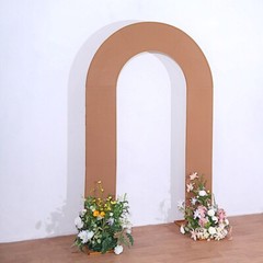 8ft TAUPE Fitted Spandex Open Arch Double Sided Backdrop STAND COVER Party Event