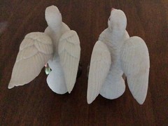 VTG Pair Of Ceramic/Procelain Turtle Doves Wedding Cake Topper