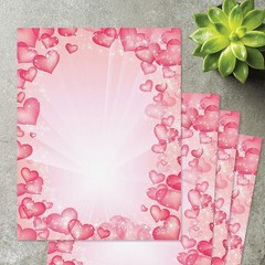 Celestial Hearts Letter Paper – Decorative Stationery With