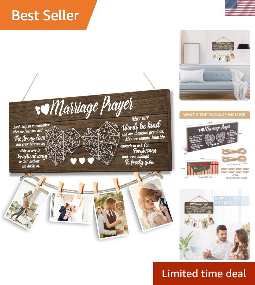 Marriage Prayer Photo Holder – Elegant Wedding Gift for Couples, 15.7×5.9 in