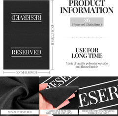 Reserved Chair Signs Church Pew Reserved Sign Seating Placeholder with Printed W