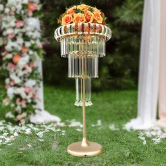 Elegant Gold Flower Stand, 4-Tier Wedding Centerpiece, Versatile Display