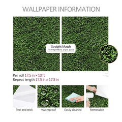 Green Grass Wallpaper Peel and Stick Grass Wall Backdrop Wall Paper Self Adhe…