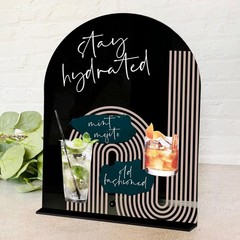 5 Pack Blank Black Arched Acrylic 8×10 In Wedding Table Signs With Stands