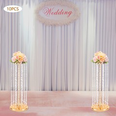 Gold Beaded Tall Wedding Centerpiece Cylinder 60 cm (23.6 in) Pack Of 10