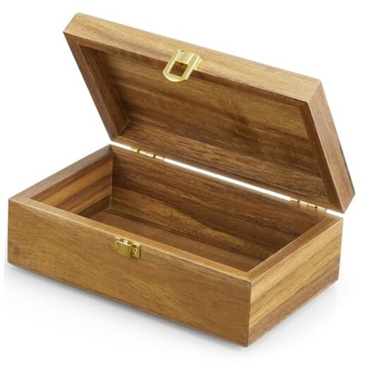 Wood Decorative Box with Lid Jewelry Box, Memories Box, Keepsake Small Acacia