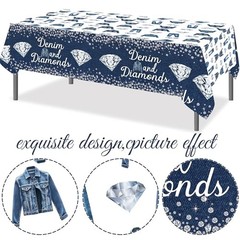 Denim and Diamonds Party Supplies Tablecloths 2PCS Denim Theme Party