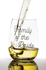 4-Pack Wedding Wine Glasses w/Decal “Family of the Bride” “Family of the Groom”