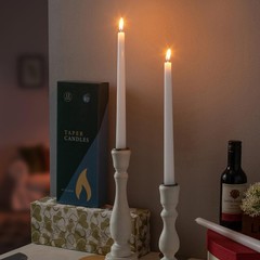 12 Pack White Taper Candles – 10 Inch Dripless, 12 Pack,