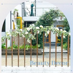 2 Pcs 13FT Artificial Flower Garland Wedding Decor, White Rose White 2 Pcs