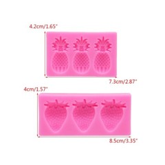 Summer Fruit Silicone Mold Strawberry Pineapple Shape Fondant Mold Cake Cupcake