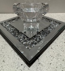 MIKASA GENUINE CRYSTAL VOTIVE Candle Holder with YANKEE CANDLE TEA LIGHT CANDLES