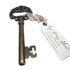 Kate Aspen Skeleton Key To My Heart Bottle Opener Brass Gold-Vintage Look