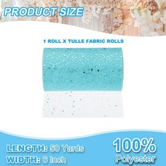 Tulle Fabric Rolls 6″ by 50 Yards Fabric Spool Tulle for DIY, Teal Blue