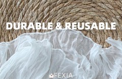 FEXIA White Gauze Cheesecloth Table Runner Spring 1 Pack-10FT, Ivory