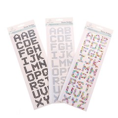 Pack of 12 Multi-Color Alphabet 1″ Letters Stone Sticker Sheets – 324 Assorte…