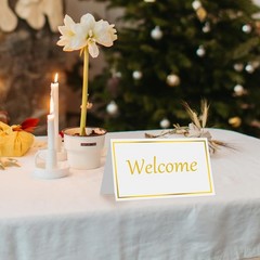 50PCS Tent Place Cards with Gold Foil Border 2″x3.5″ Wedding Table Name Cards