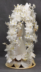 1950’s Wilton Wedding Cake Topper Floral Arch & Bell Blonde Bride 1801-1145