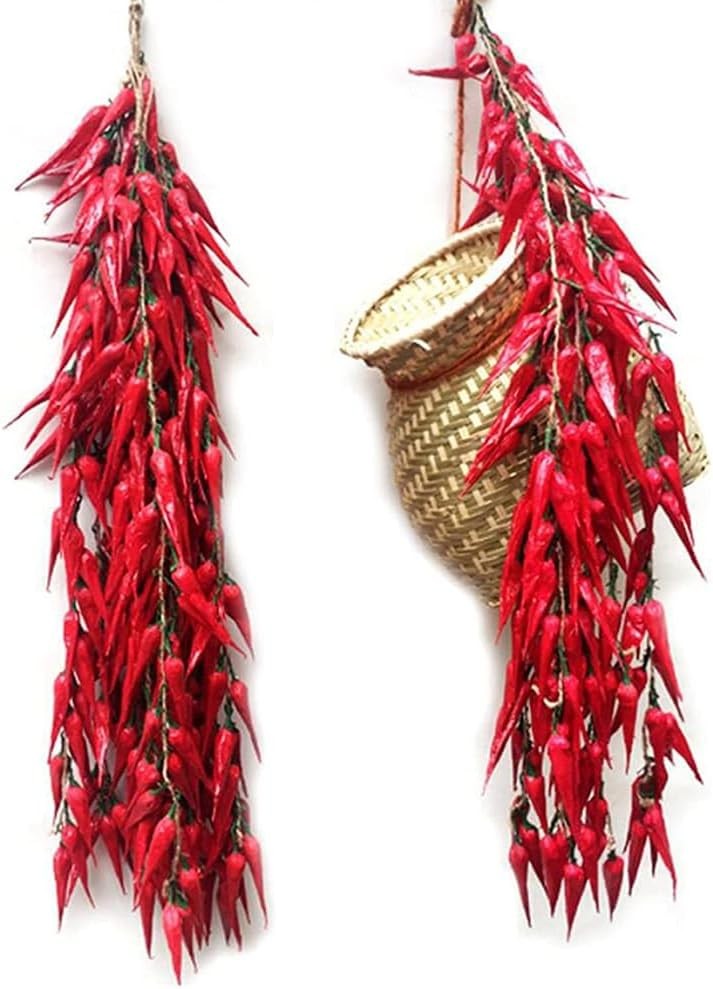 Artificial Pepper String, 5 Pack Simulation Red Chili, 5pcs