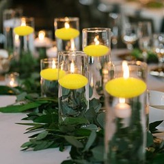 12 Pack 3 Inch Citronella Floating Candles for Summer, 10 Hour Dripless Yellow