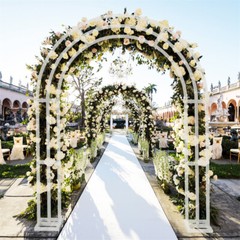 Jumbo White Wedding Arch Ceremony Metal Backdrop Garden Arch Frame Pergola Stand