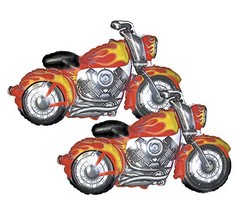 Set of 2 Flaming Red Motorcycle Jumbo 45″ Foil Party Balloons – Flaming Red