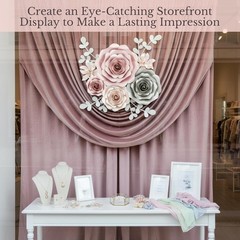 3D Paper Flower Wall Decor Set – Rose Gold Pink, Gray, Ivory