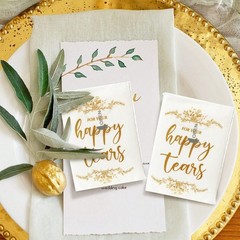 Elegant Wedding Tears Tissues Personalized 3 Ply Paper Handkerchiefs Party Favor
