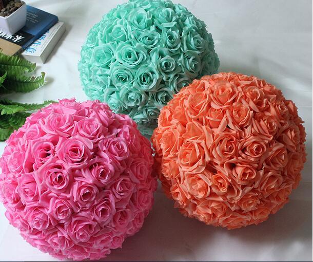 Mint Rose Flower Ball Wedding Flower Ball Kissing Ball 6 inches