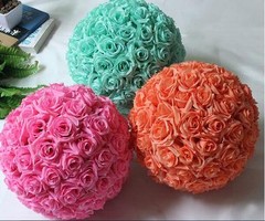 Mint Rose Flower Ball Wedding Flower Ball Kissing Ball 6 inches