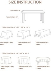 Ling’s Moment Ultra Soft 10ft X 9ft Table Cloth Fits 4ft X 6ft Reception Table