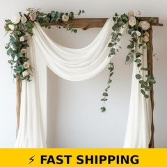 Wokceer Ivory Wedding Arch Draping Fabric 28.7″ x 20FT