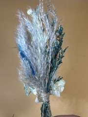 Blue Boho Dried Flower Arrangement Wedding Party Decor Gift White Hydrangea