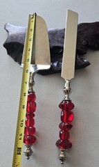 Quality Bead Handle Cake Knife Server Set Wedding Birthday Party Stainless