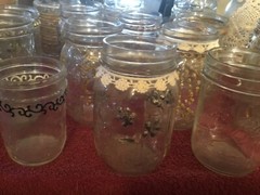 Assorted Decorated Jar w/8 Battery Operated Candle Lights