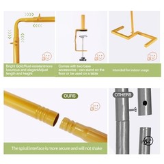 8.2FT x 8FT Backdrop Stand Heavy Duty with Base, Gold Portable Matte Gold