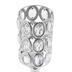 24 In. H Silver Metal Iron Crystal Decor Vases Wedding Party Table Decoration Va