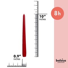 BOLSIUS Dark Red Taper Candles – 4 Pack Unscented 10 Inch 10 inch,