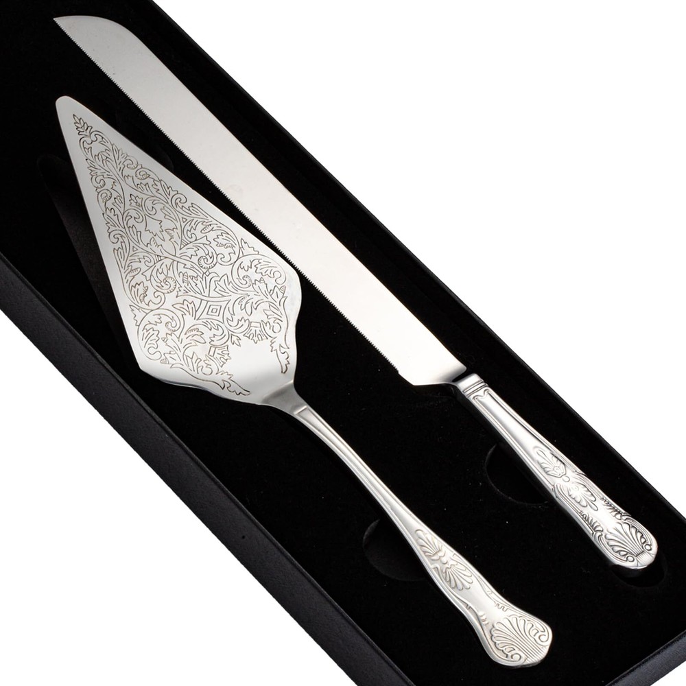 Vintage Wedding Cake Knife and Server Set Stainless Steel Cake Pie Pastry Cut…