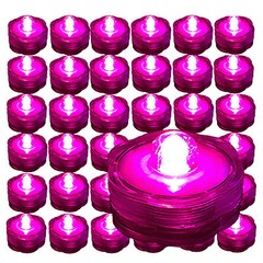 36 HOT PINK LED Submersible Tea Lights Wedding Centerpiece Eiffel Tower Vase USA