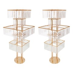 5 Tier Round Flower Stand 49.2in Metal Pedestal Stands Wedding Flower Stand